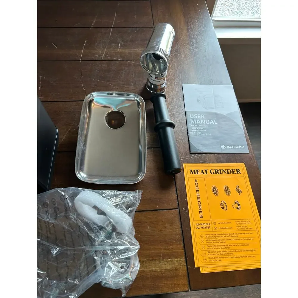 AOBOSI Electric Meat Grinder AZ-MG192A Stainless Steel Sausage Stuffer Reverse